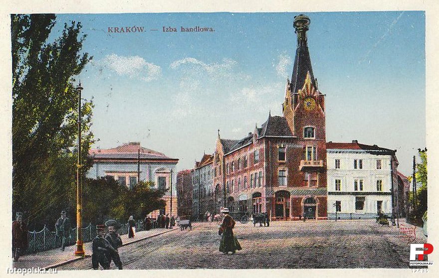 Dom pod Globusem w Krakowie na przedwojennej pocztówce
